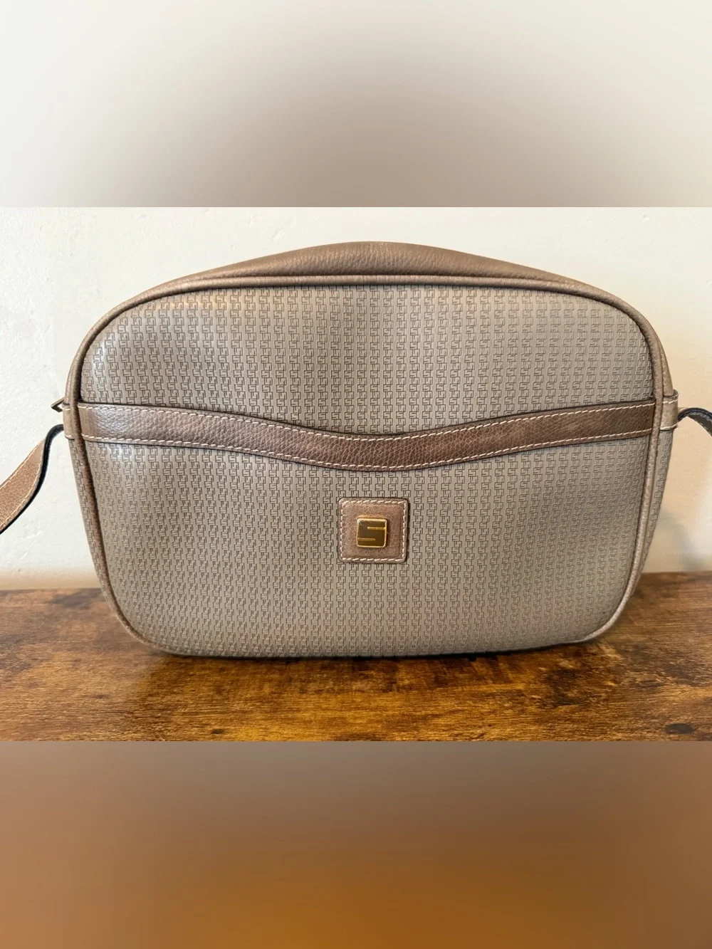 Vintage Stefan Italy Taupe Crossbody Bag Rare!!!